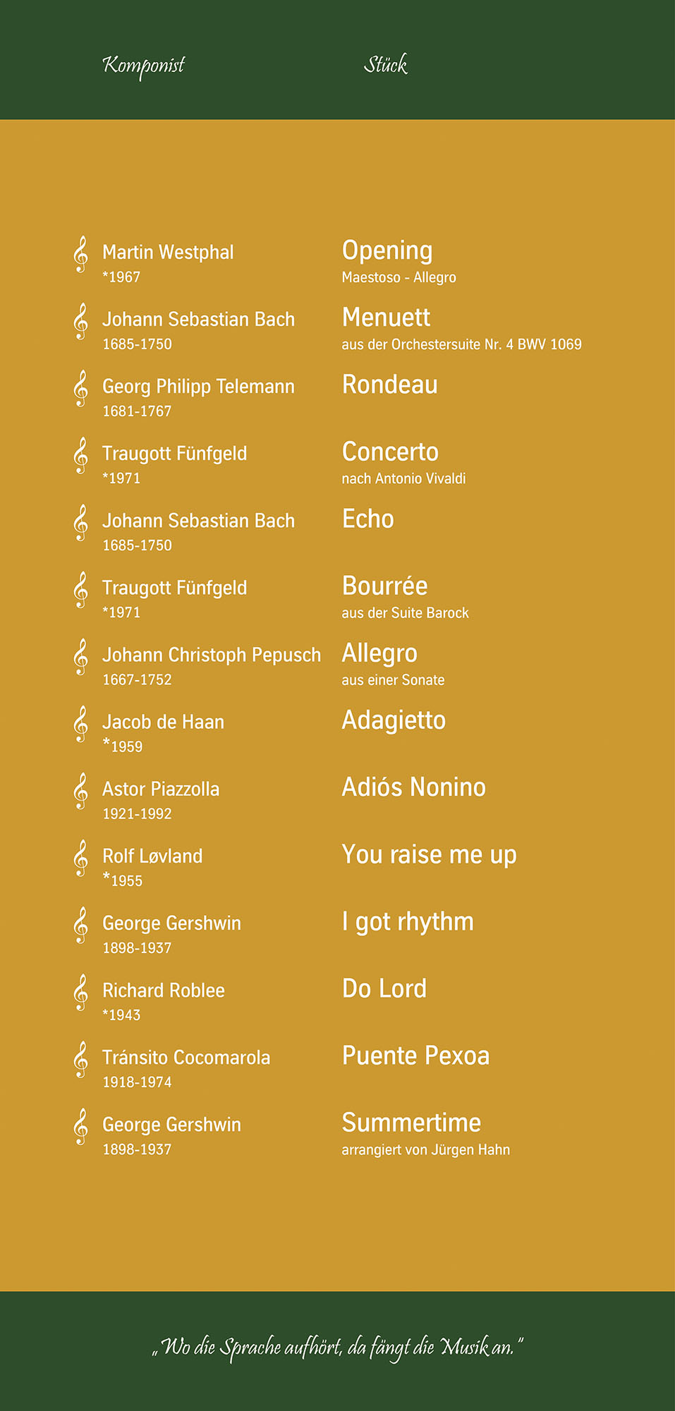 Das Programmheft zum Konzert