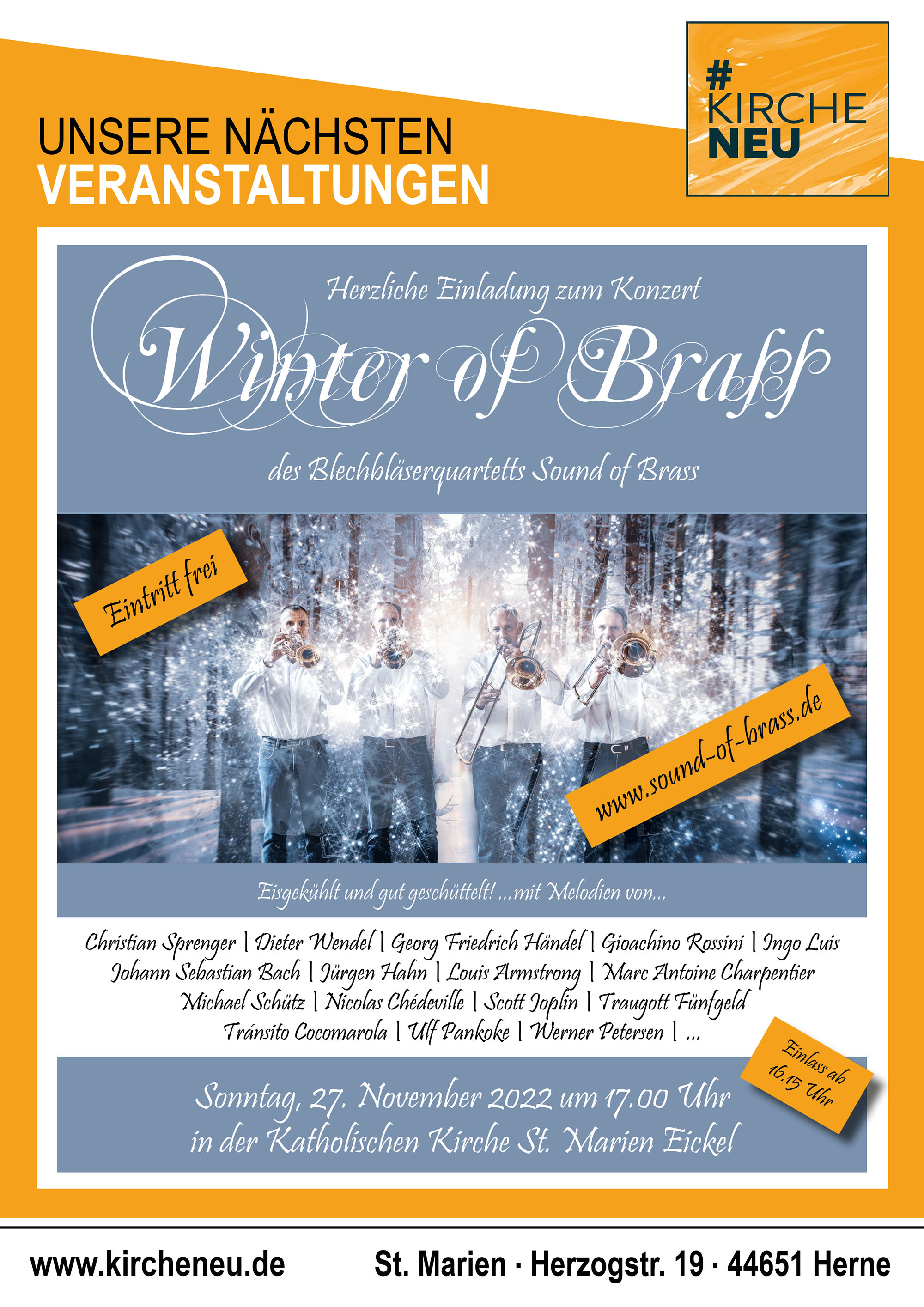 Plakat der Kirchengemeinde zum Konzert | Sonntag, 27. November 2022